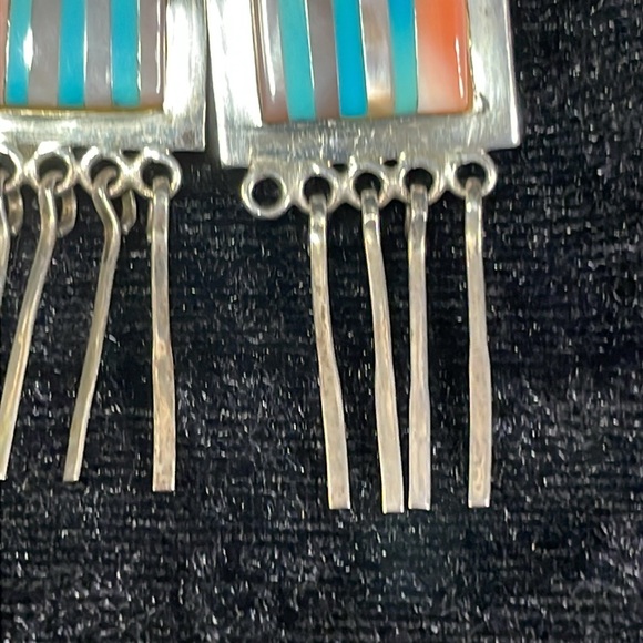 Zuni inlay earrings - Picture 3 of 7